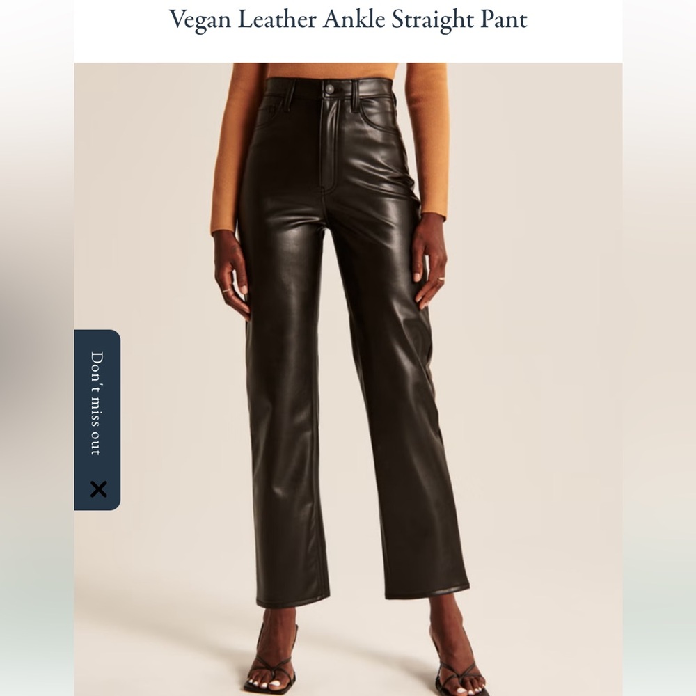 Abercrombie & Fitch Women’s Vegan Leather Ankle Straight Pant